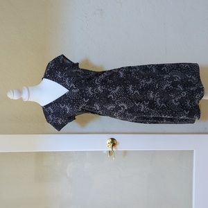 Athleta Nectar Blue Gray Paisley Printed Faux Wrap Exercise Dress Size Small